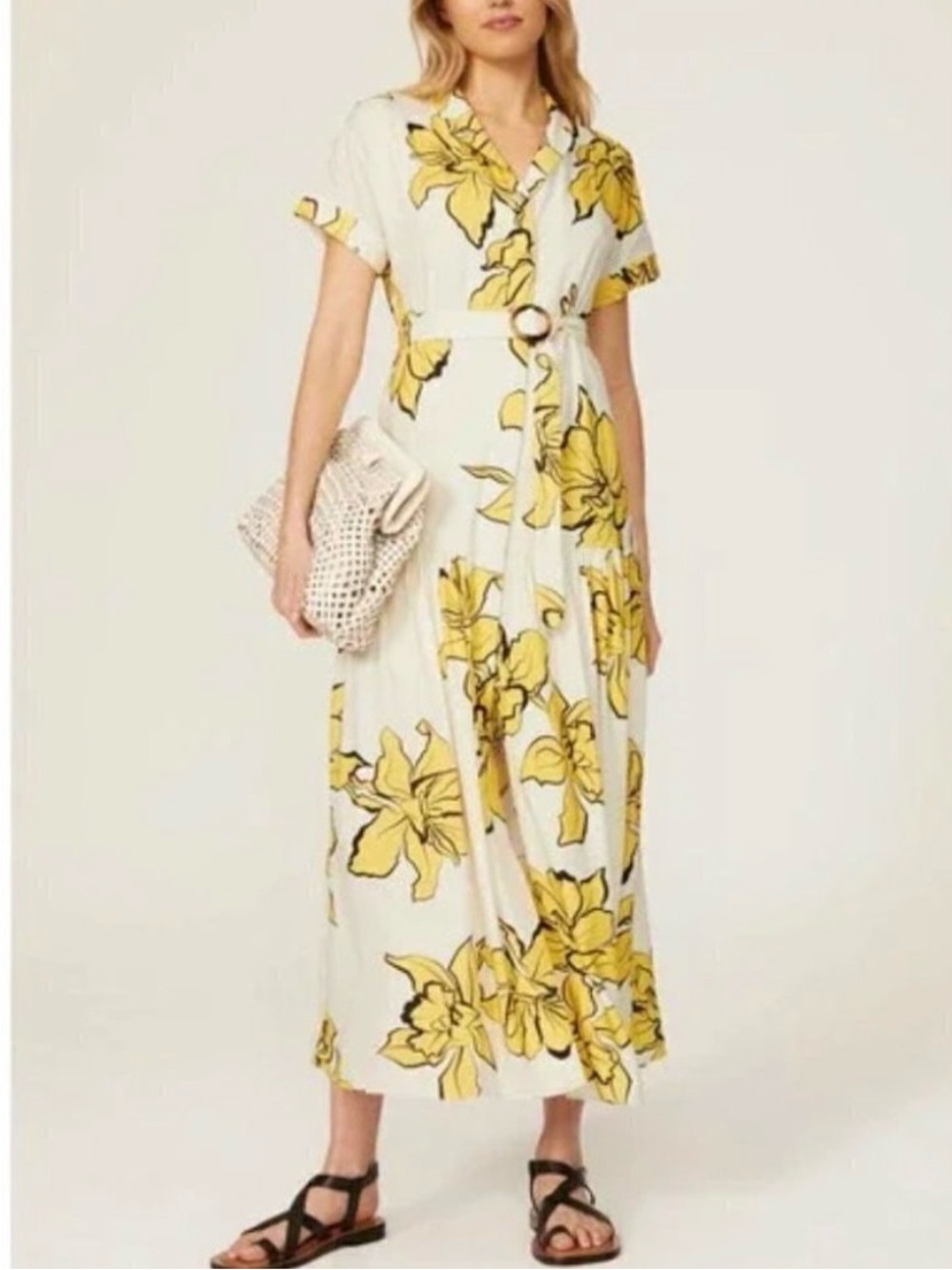 Slate & Willow Floral Print Midi Dress Size Small